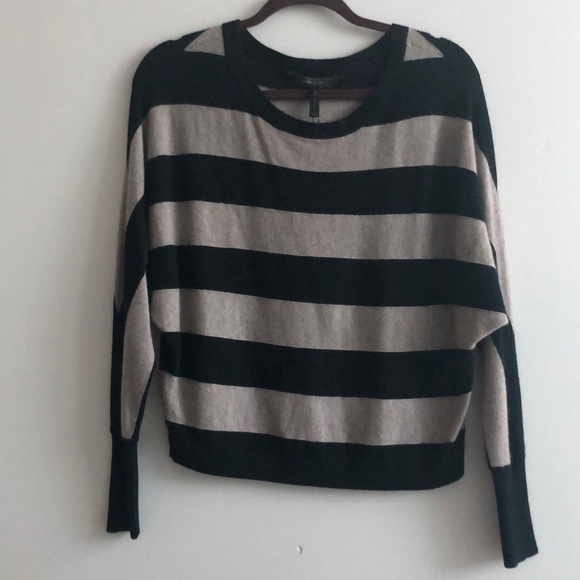 BCBG Striped Sweater | Black & Brown - Picture 1 of 4